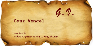 Gasz Vencel névjegykártya